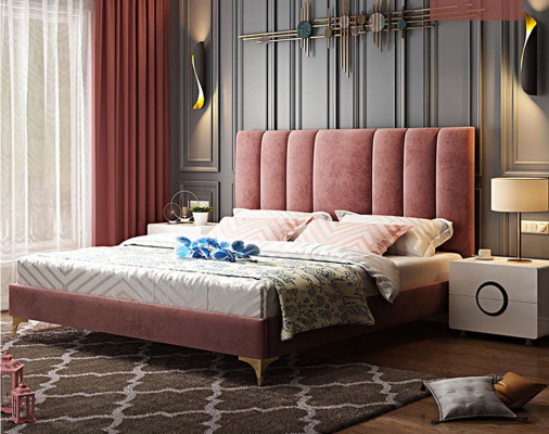 Luxe slaapkamermeubilair Compleet 3-delige set Bed 2x nachtkastjes Modern