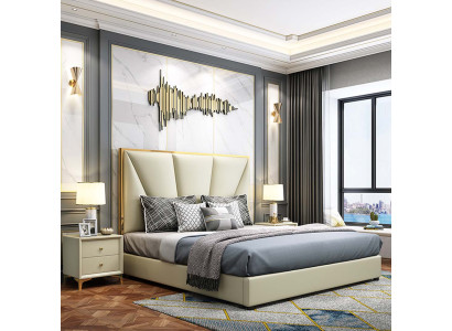 Bed Slaapkamer Set Design Meubels Luxe Decoratie Bedden 2x Nachtkastje 3-delig
