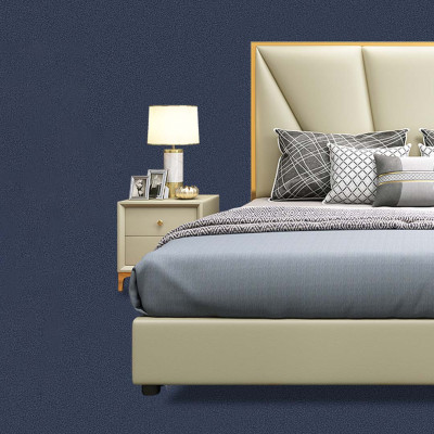 Bed Slaapkamer Set Design Meubels Luxe Decoratie Bedden 2x Nachtkastje 3-delig
