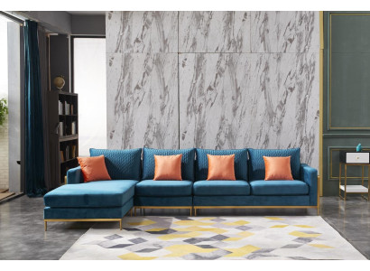 Woonlandschap hoekbank L-vorm fauteuil decoratie set meubelstuk modern bankstel leer NIEUW