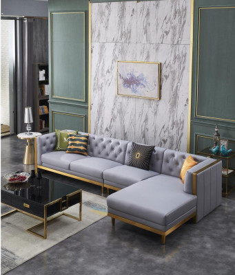 Hoekbank Bank Bank Leren bank Woonlandschap Luxe Meubels L-vormige