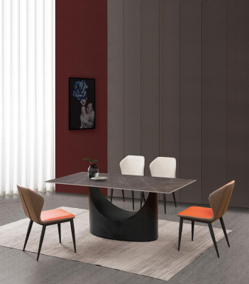 Hoogwaardige tafel Luxe tafels Eetkamer meubelen Kolomvoet Steenoptiek