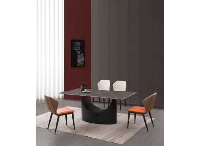 Hoogwaardige tafel Luxe tafels Eetkamer meubelen Kolomvoet Steenoptiek