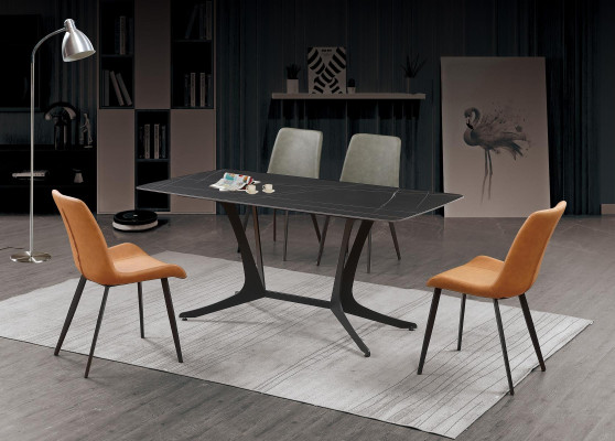 Eetkamer Luxe Tafel Zuilen Tafelgroep 5-delig Set Garnituur Armstoel