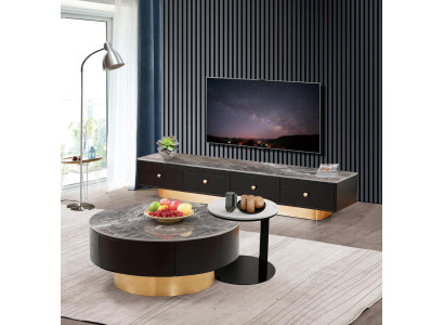 Stel 2x salontafel koffietafel decoratie bijzettafel ontwerp woonkamertafel