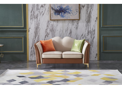 Klassieke tweezitter 2-zits bank bank bekleding lederen banken zitten