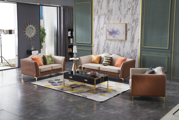 Klassieke tweezitter 2-zits bank bank bekleding lederen banken zitten