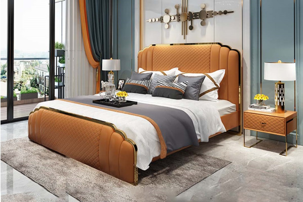 Bed bekleding ontwerp luxe hotel dubbele bedden slaapkamer voor koppels 180x200cm.