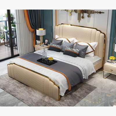Bed bekleding ontwerp luxe hotel dubbele bedden slaapkamer voor koppels 180x200cm.