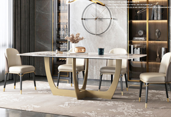Luxe meubels Metalen tafels 180x90cm Woonkamer Hotel Eetkamer Tafel Ontwerper Nieuw