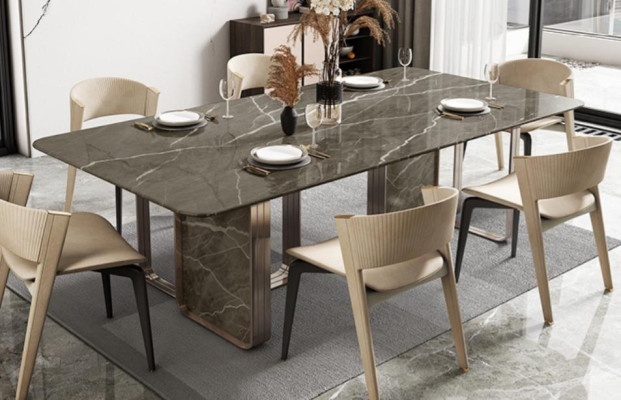 Luxe eettafel tafel Metaal Tafels Hoogglans Eetkamer Ontwerp Modern Eettafels