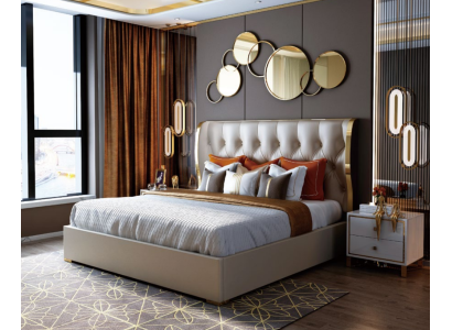 Ontwerper tweepersoonsbed bed hotel luxe slaapkamer 180/200x200cm leer.