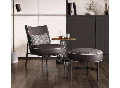 Fauteuil + poef Clubfauteuil Loungestoel Cocktailsfauteuil Relaxfauteuil Rugleuning