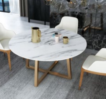 Ontwerp Eettafel Rond Metaal Ronde Tafels Woonkamer Luxe Goud