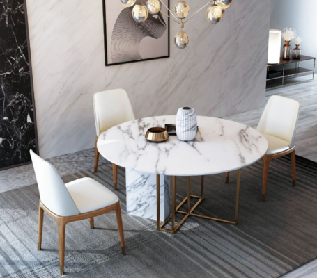 Ontwerp Eettafel Hout met RVS Elementen Decoratie Tafels Eetkamer Meubels
