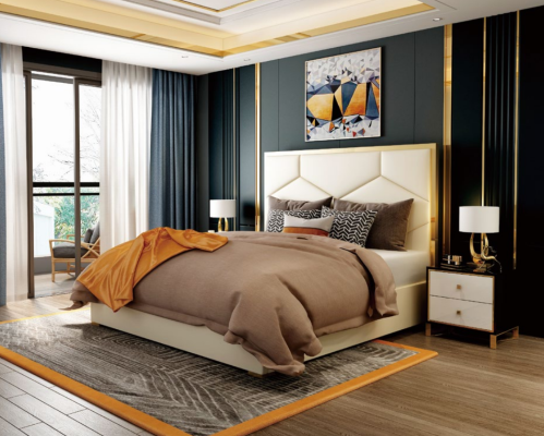 Beddecoratie Kussendesign Luxe Dubbele Hotelbedden Slaapkamer Leer