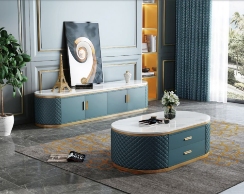 Dressoir Laag Kast Zijkast Woonkamer Dressoir Salontafel 2-delige Set