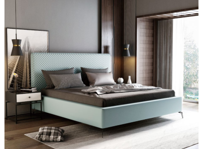 Tweepersoonslederen bed lederen bedden bed lederen bekleding slaapkamer huwelijk.