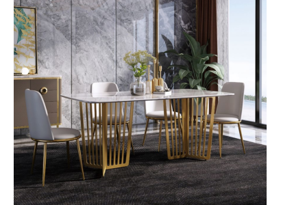 Compleet eetkamer set + 4 stoelen Eetkamer set Eetdecoratie groep Houten tafel