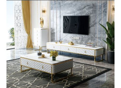 Bank Tafel Koffie Bijzettafels Designer Glas Marmer Imitatie Roestvrij Staal