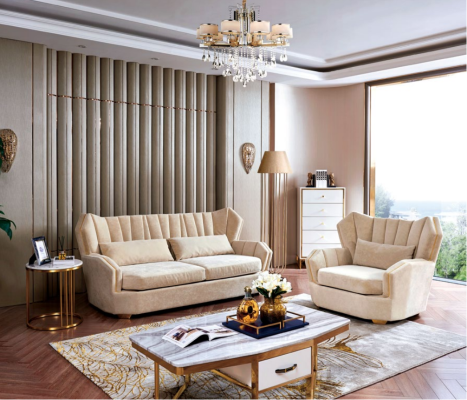 Bank Bankstel Set Stoel Kussen Compleet Set 3+2+1 Decoratiebanken Ontwerper