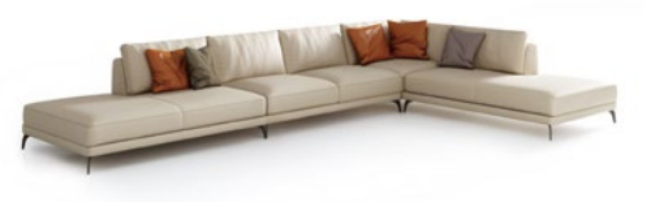 Woonlandschap L-vorm hoekbank bank ontwerp bekleding leer set bankstel