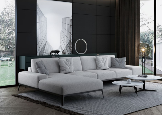 Hoekbank gestoffeerde decorset woonlandschap L-vormig designbank bank