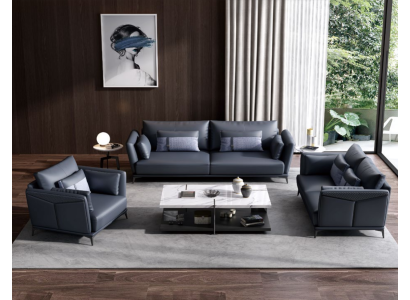 Italiaanse bankstel set 3+2+1 groep leren bank Modern bankstel
