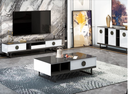 Ladenkast + salontafel + RTV-dressoir Nieuwe Italiaanse designmeubelen