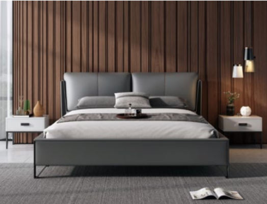 Deco bedbekleding ontwerp luxe dubbele hotelbedden slaapkamer leer