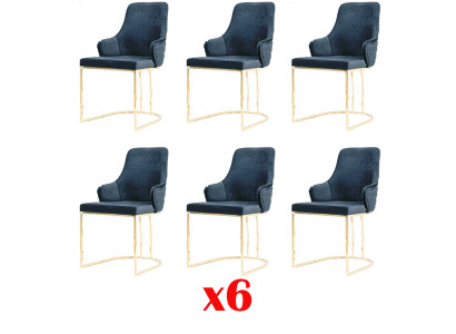 Groep stoelen set textiel roestvrij staal Gestoffeerde eetkamer 6 stoelen
