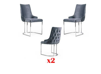 Stoelen Eetkamer Set 2x Stoel Zachte Stoel Italiaanse Stijl