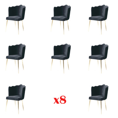 Groep Set Set 8 Stoelen Textiel Stoel Ontwerper Bekleding Eetkamer