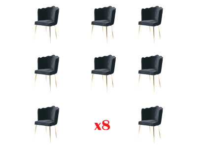 Groep Set Set 8 Stoelen Textiel Stoel Ontwerper Bekleding Eetkamer