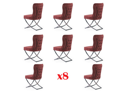 Ontwerp Stoel Set 8 Stoffen Stoelen Horeca Stof Eetkamer Bekleding Groep
