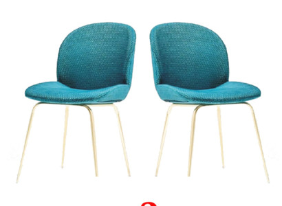 2x Stoel Groep Stoelen Set Textiel Stof Nieuw Gestoffeerde Eetkamer