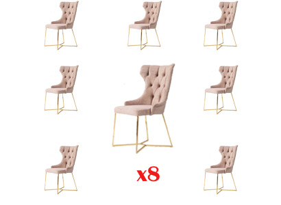 Ontwerp 8x stoelen set gestoffeerde eetkamerstoelenset fauteuil