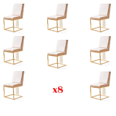 Ontwerp 8x stoelen groep set gestoffeerd horeca nieuw eetkamerstoel set fauteuil