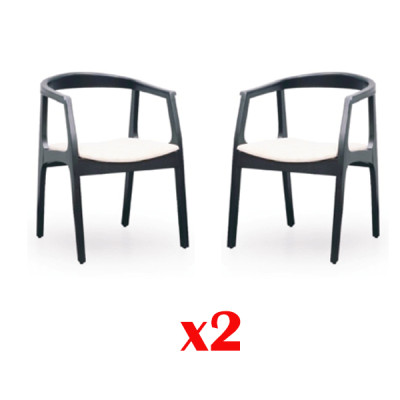 Zet 2x massief houten stoelenset, designstoelen eet- en woonkamer.