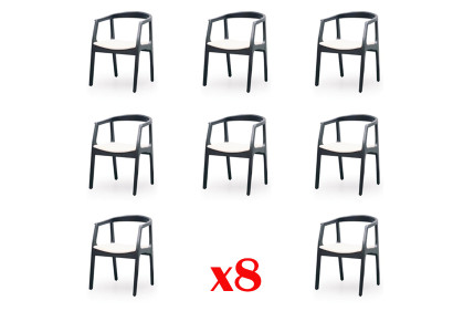 Ontwerp 8 stoelen groep eetkamerset fauteuil nieuw set gestoffeerde stoel