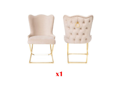 Lounge Club zonder armleuningen Luxe Moderne Stoel 1x Eetkamer Fauteuil
