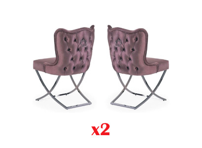 Eetkamerstoel met gestoffeerde zitting 2x, tv-lounge stoel club van leer en textiel zitplaats.