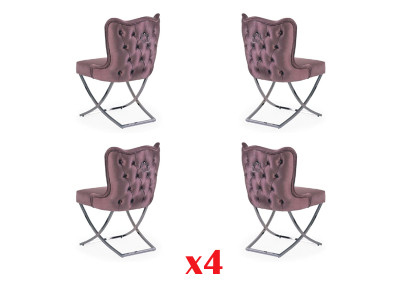 Chesterfield set stoel textiel bekleding groep hotel 4x set nieuw.