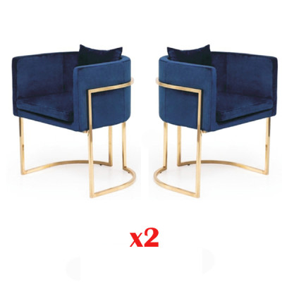 Stoel 2x Eetkamerstoelen Fauteuil Roestvrij Staal Design Meubels Metaal Staal