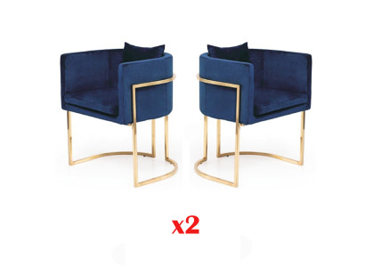Stoel 2x Eetkamerstoelen Fauteuil Roestvrij Staal Design Meubels Metaal Staal