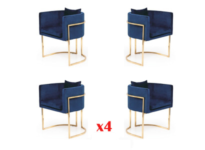 Stoel 4x Beklede Stoel TV Lounge Club Setel Fauteuil Eten