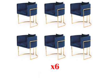 Groep textielbeklede stoelen voor het restaurant eetkamer stoffen designset van 6 stoelen