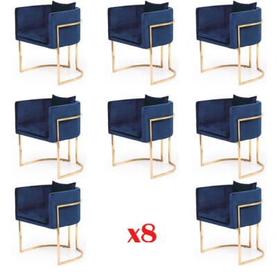 Eetkamerstoel Stoelen Zitplaats Modern Massief Hout Set 8x Luxe Restaurant