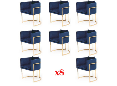 Eetkamerstoel Stoelen Zitplaats Modern Massief Hout Set 8x Luxe Restaurant