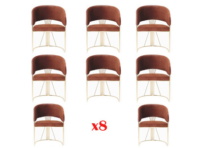 Eetgroep set van 8 textielstoelen gestoffeerde stoel set groep stoelen